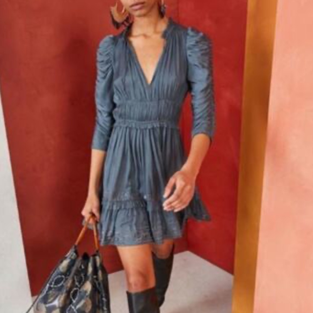 Ulla Johnson Luisa Dress Slate Blue Sz 4